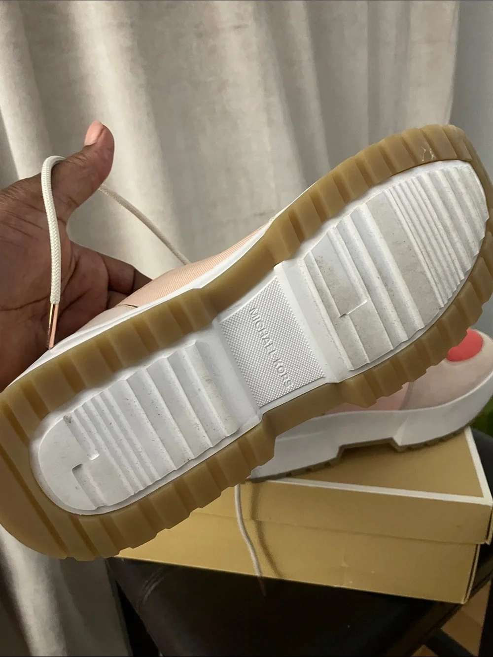 Michael Kors Coral and Blush Platform Sneakers for Women